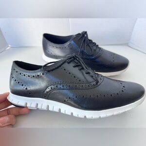 Cole Haan ZeroGrand Oxford Black Leather Sneaker Wingtip Brogue Women’s 8